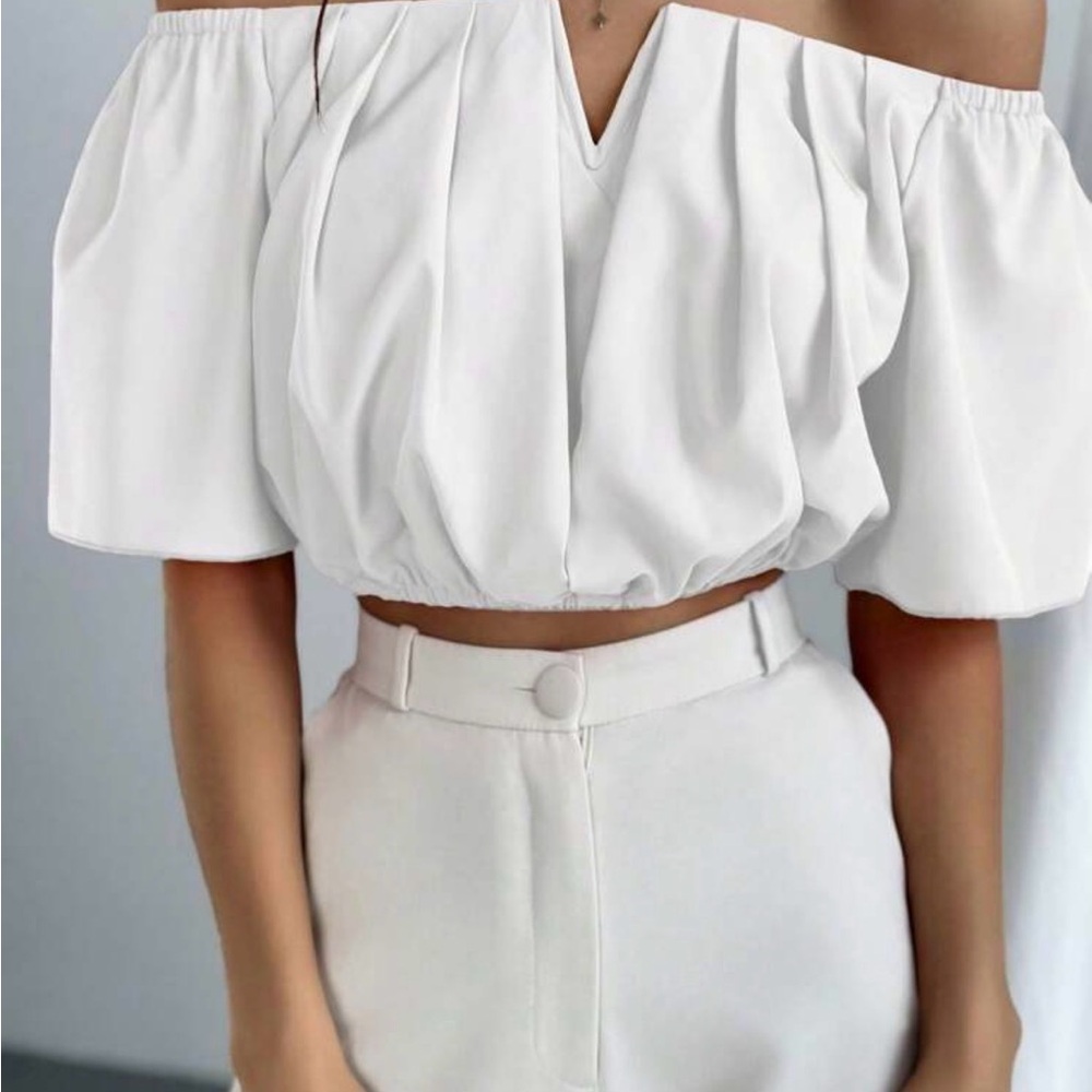 White Off-Shoulder Blouse